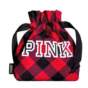 Pink Victoria's Secret ‎ Buffalo Plaid Pouch for coins or Perfume 6070